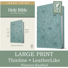 NLT Large Print  Premium Value Filament Enabled - Eucalyptus Teal LeatherLike